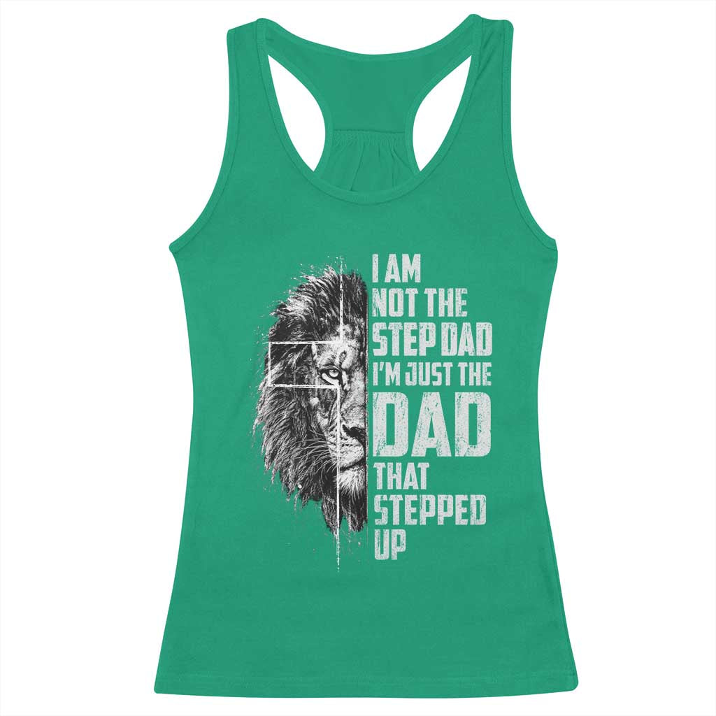Bonus Dad Racerback Tank Top Stepdad Gifts From Stepdaughter Stepson Cross Lion Stepped Up Dad