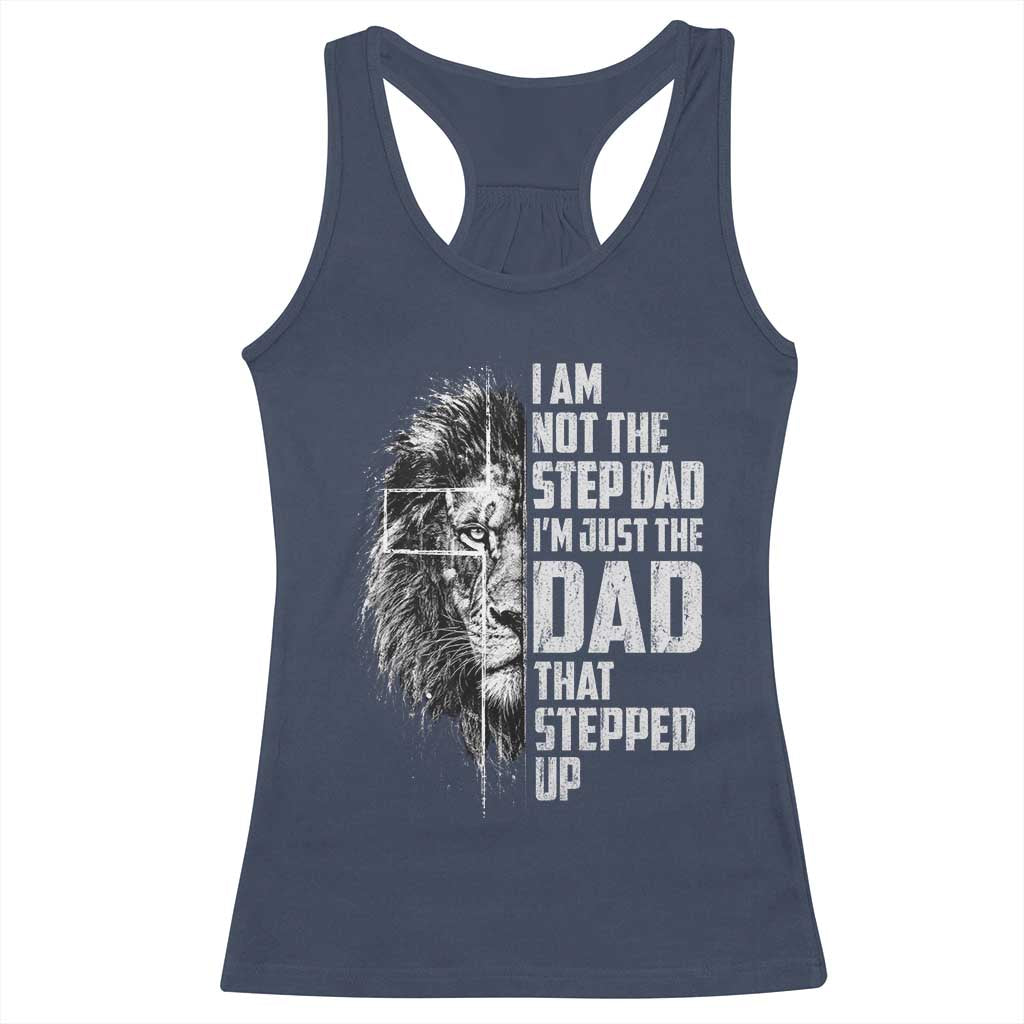 Bonus Dad Racerback Tank Top Stepdad Gifts From Stepdaughter Stepson Cross Lion Stepped Up Dad