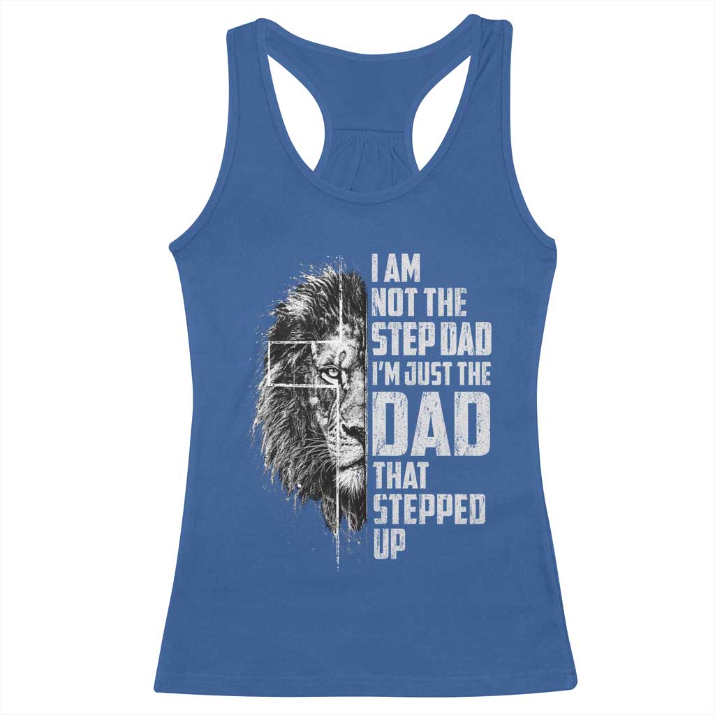 Bonus Dad Racerback Tank Top Stepdad Gifts From Stepdaughter Stepson Cross Lion Stepped Up Dad