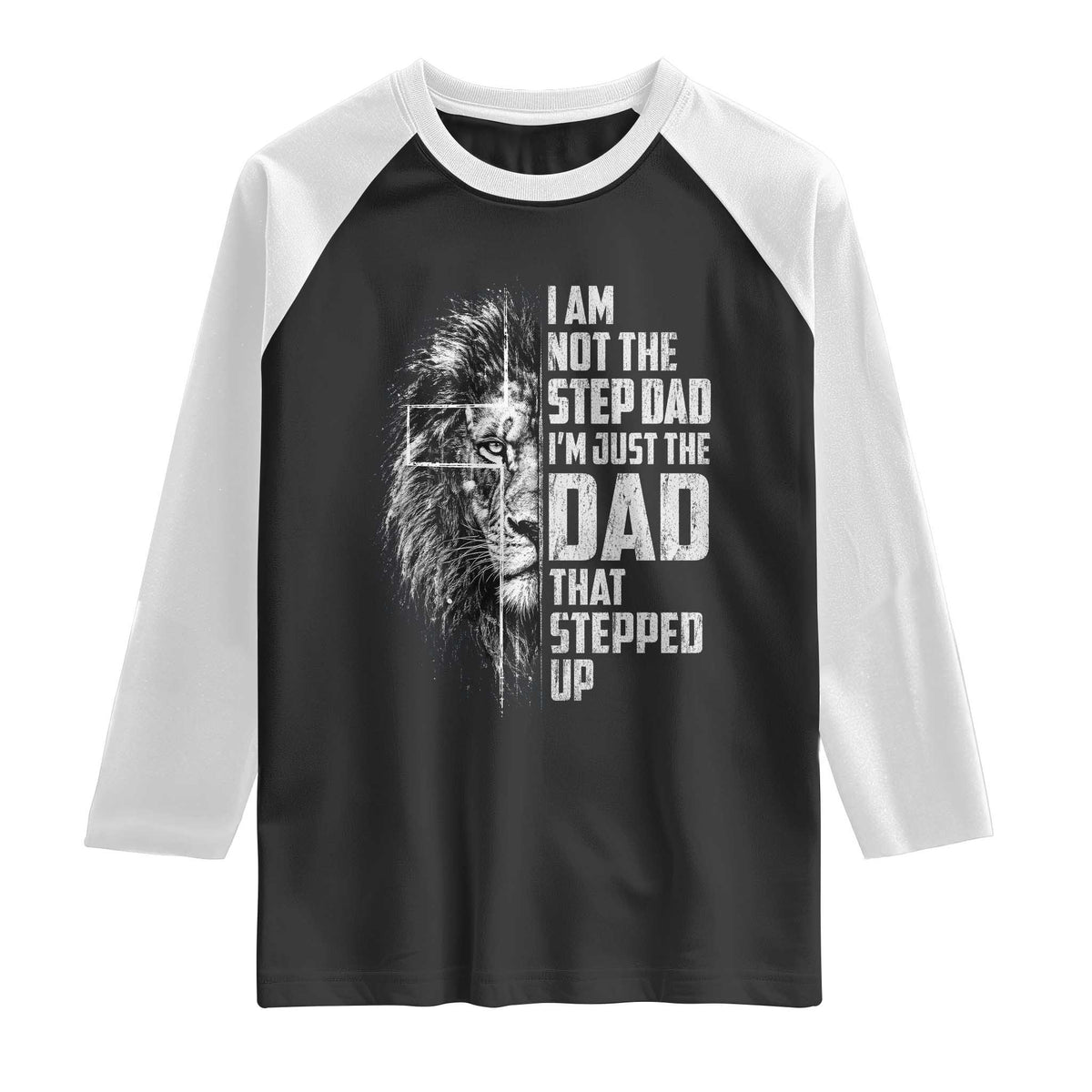 Bonus Dad Raglan Shirt Stepdad Gifts From Stepdaughter Stepson Cross Lion Stepped Up Dad