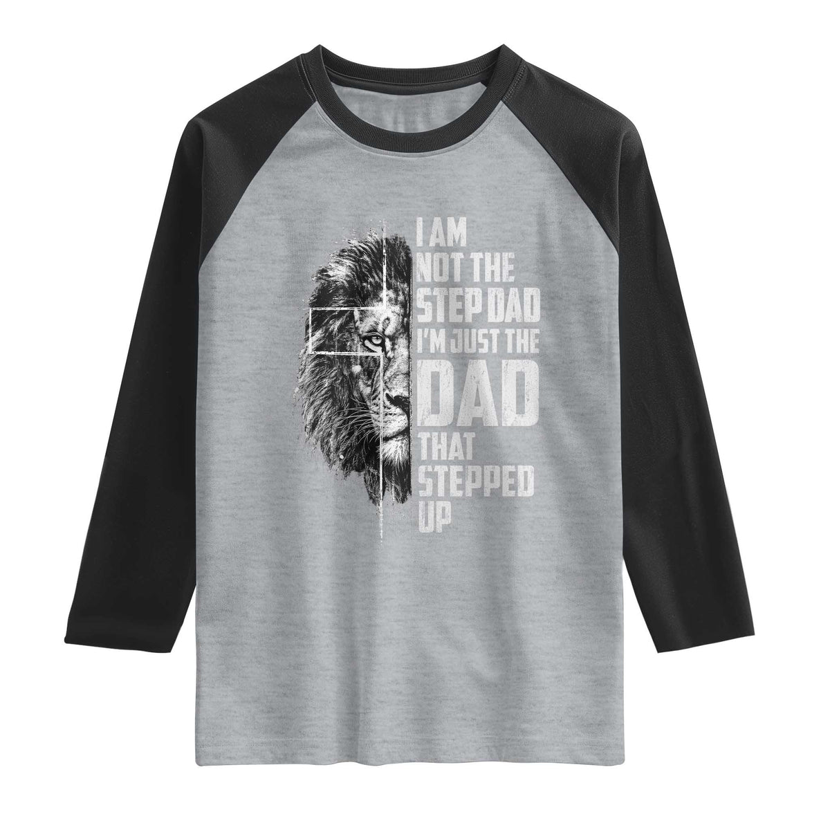 Bonus Dad Raglan Shirt Stepdad Gifts From Stepdaughter Stepson Cross Lion Stepped Up Dad