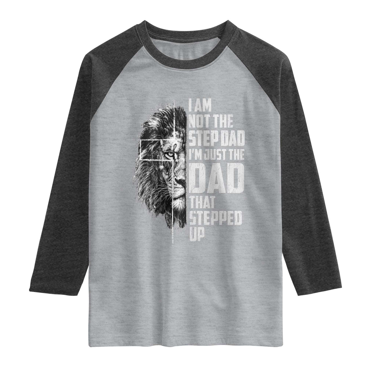 Bonus Dad Raglan Shirt Stepdad Gifts From Stepdaughter Stepson Cross Lion Stepped Up Dad