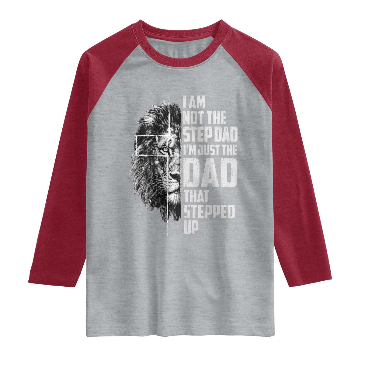 Bonus Dad Raglan Shirt Stepdad Gifts From Stepdaughter Stepson Cross Lion Stepped Up Dad