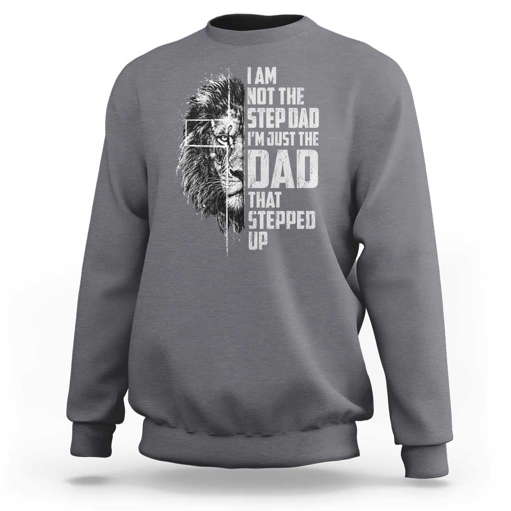 Bonus Dad Sweatshirt Stepdad Gifts From Stepdaughter Stepson Cross Lion Stepped Up Dad
