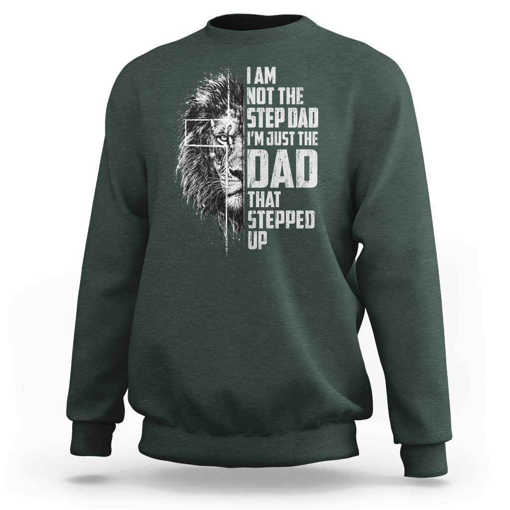 Bonus Dad Sweatshirt Stepdad Gifts From Stepdaughter Stepson Cross Lion Stepped Up Dad