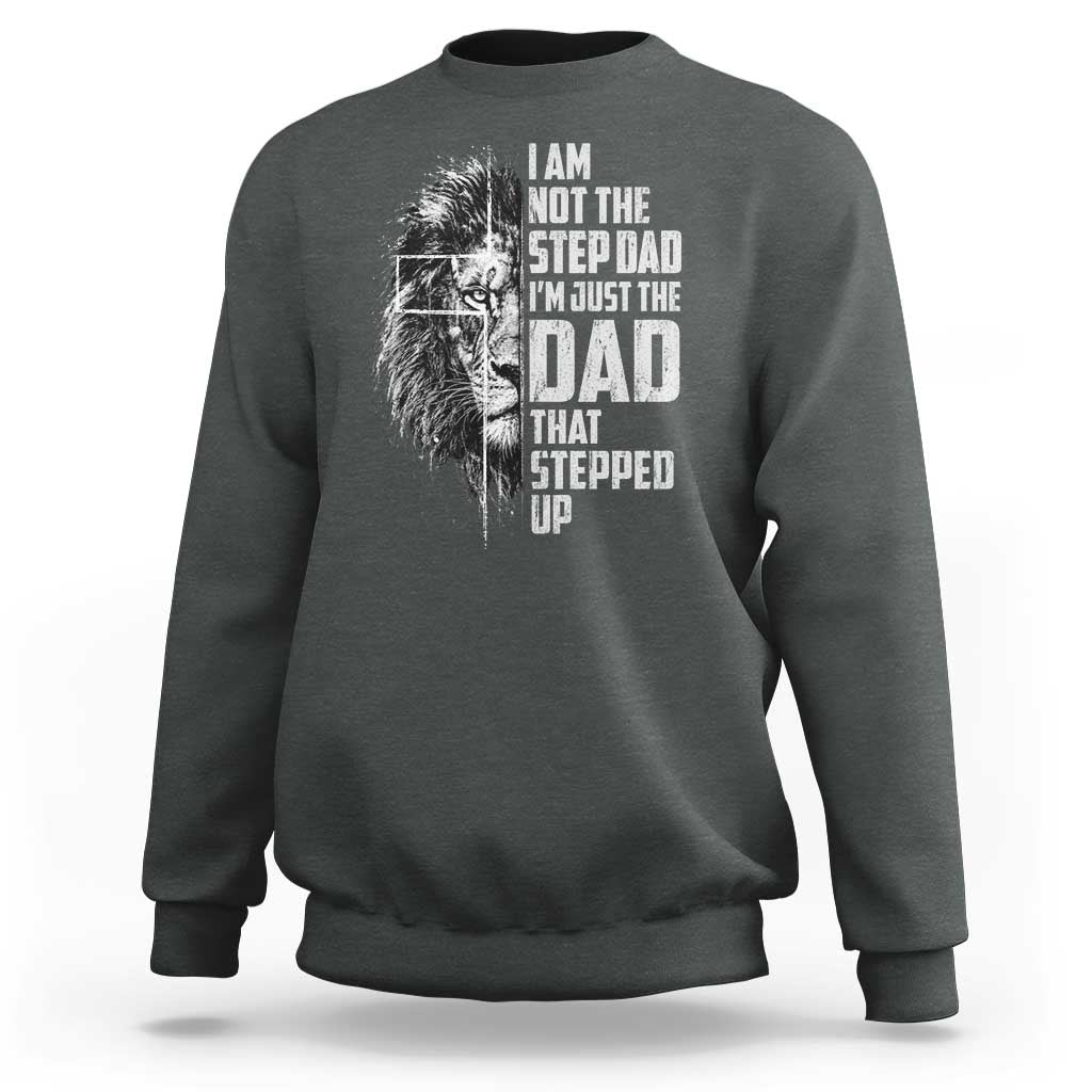 Bonus Dad Sweatshirt Stepdad Gifts From Stepdaughter Stepson Cross Lion Stepped Up Dad