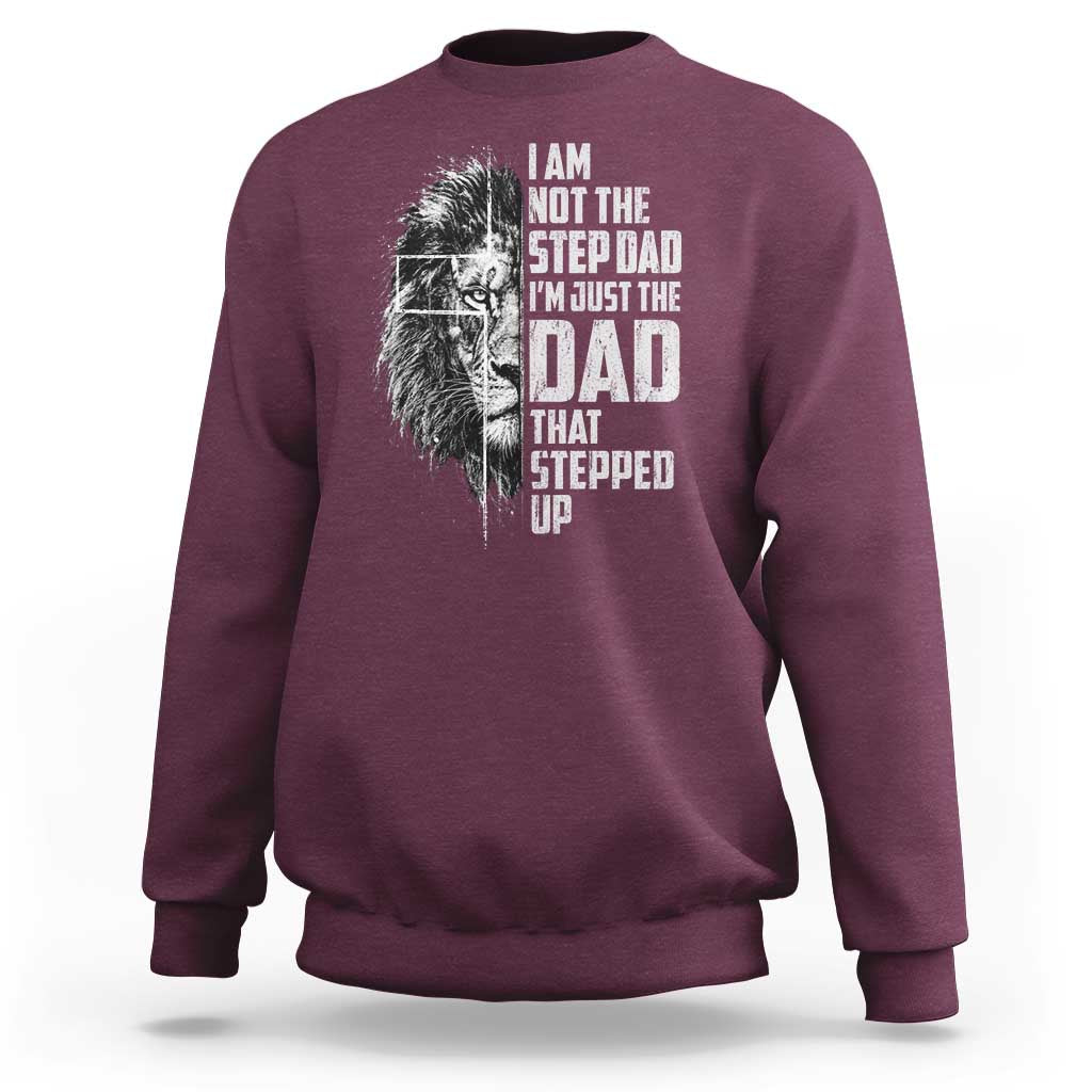 Bonus Dad Sweatshirt Stepdad Gifts From Stepdaughter Stepson Cross Lion Stepped Up Dad