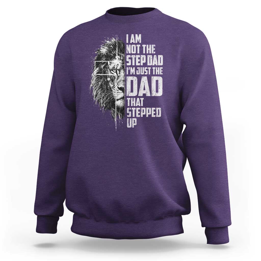 Bonus Dad Sweatshirt Stepdad Gifts From Stepdaughter Stepson Cross Lion Stepped Up Dad