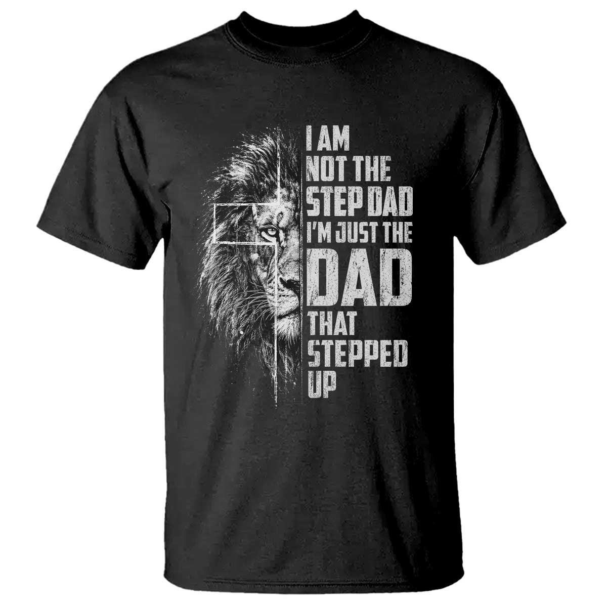 Bonus Dad T Shirt Stepdad Gifts From Stepdaughter Stepson Cross Lion Stepped Up Dad