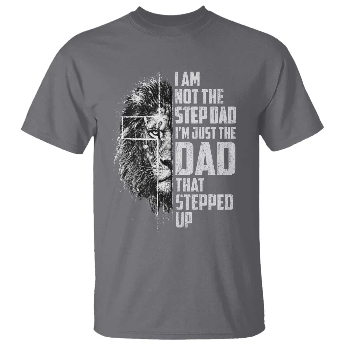 Bonus Dad T Shirt Stepdad Gifts From Stepdaughter Stepson Cross Lion Stepped Up Dad
