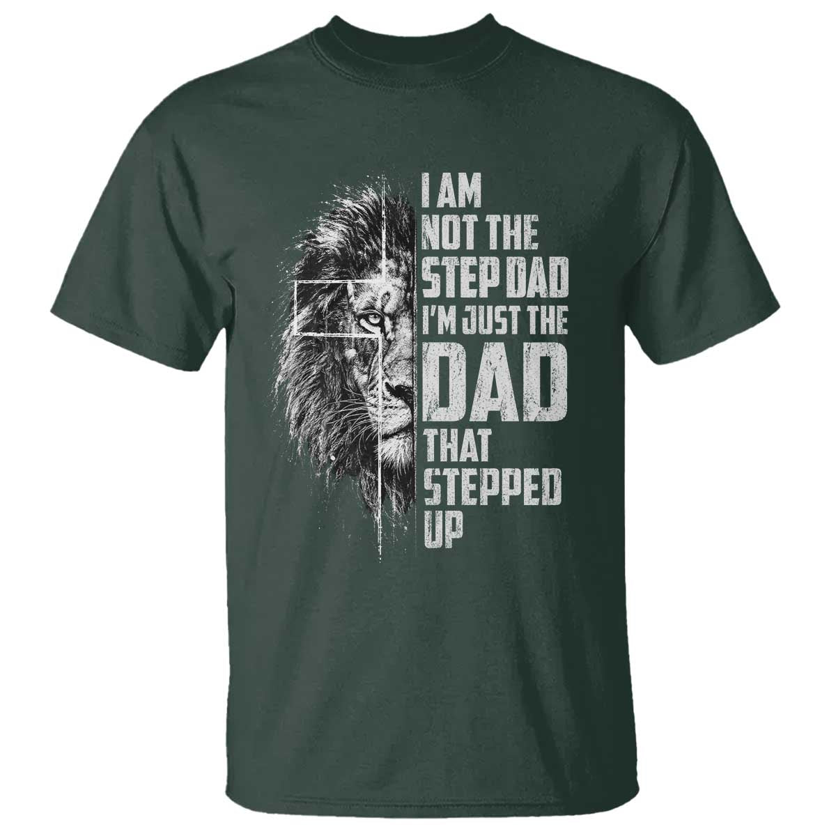 Bonus Dad T Shirt Stepdad Gifts From Stepdaughter Stepson Cross Lion Stepped Up Dad