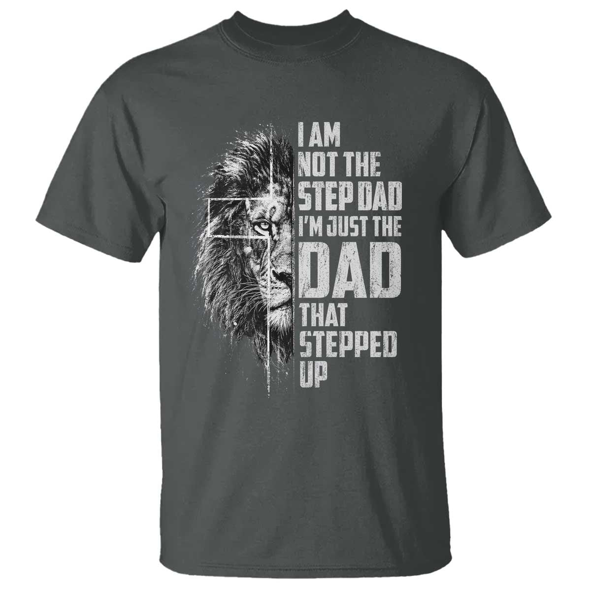 Bonus Dad T Shirt Stepdad Gifts From Stepdaughter Stepson Cross Lion Stepped Up Dad