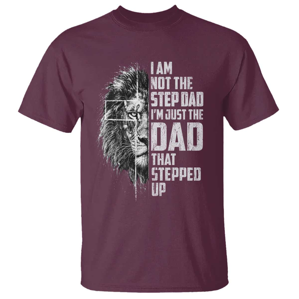 Bonus Dad T Shirt Stepdad Gifts From Stepdaughter Stepson Cross Lion Stepped Up Dad
