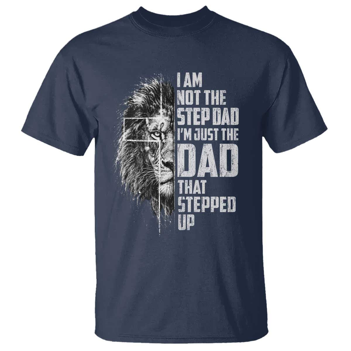 Bonus Dad T Shirt Stepdad Gifts From Stepdaughter Stepson Cross Lion Stepped Up Dad