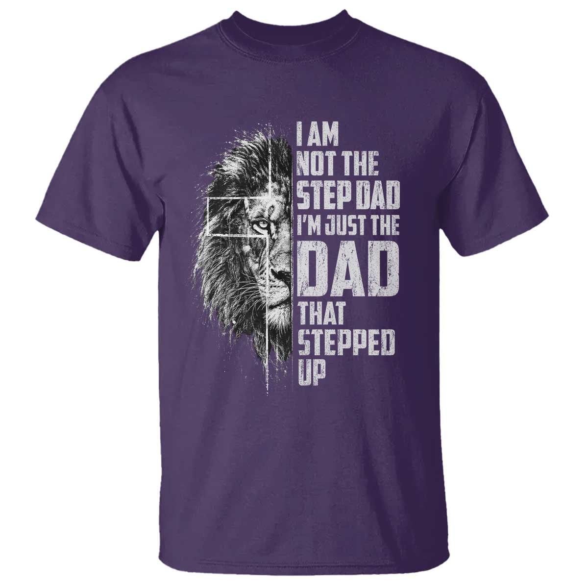 Bonus Dad T Shirt Stepdad Gifts From Stepdaughter Stepson Cross Lion Stepped Up Dad