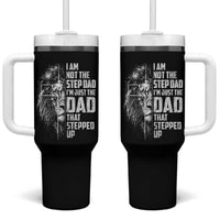Bonus Dad Tumbler With Handle Stepdad Gifts From Stepdaughter Stepson Cross Lion Stepped Up Dad