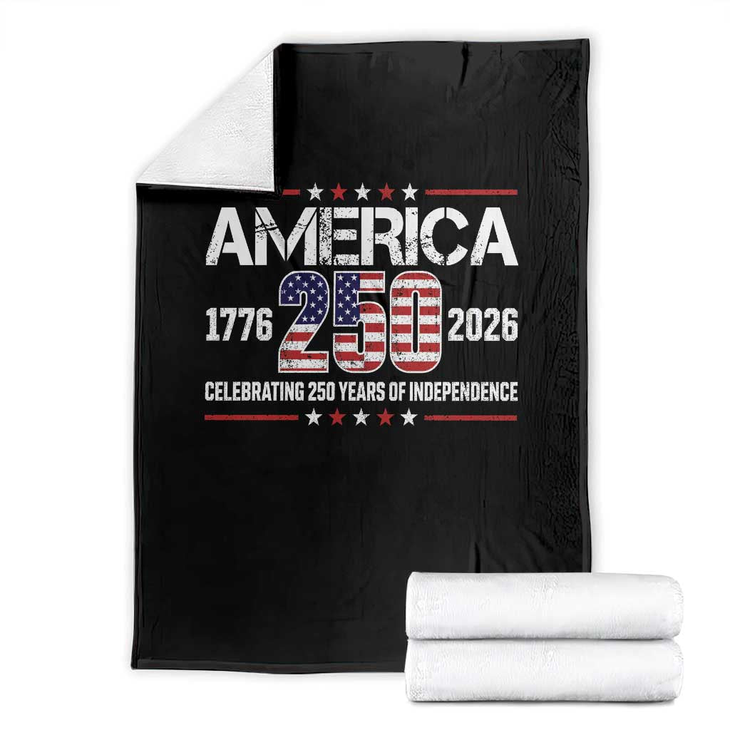250th Anniversary Throw Blanket American 250 Years Birthday Patriotic 1776 2026