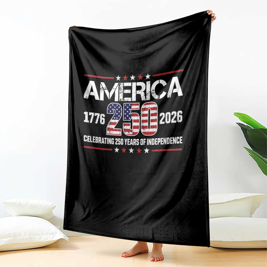 250th Anniversary Throw Blanket American 250 Years Birthday Patriotic 1776 2026