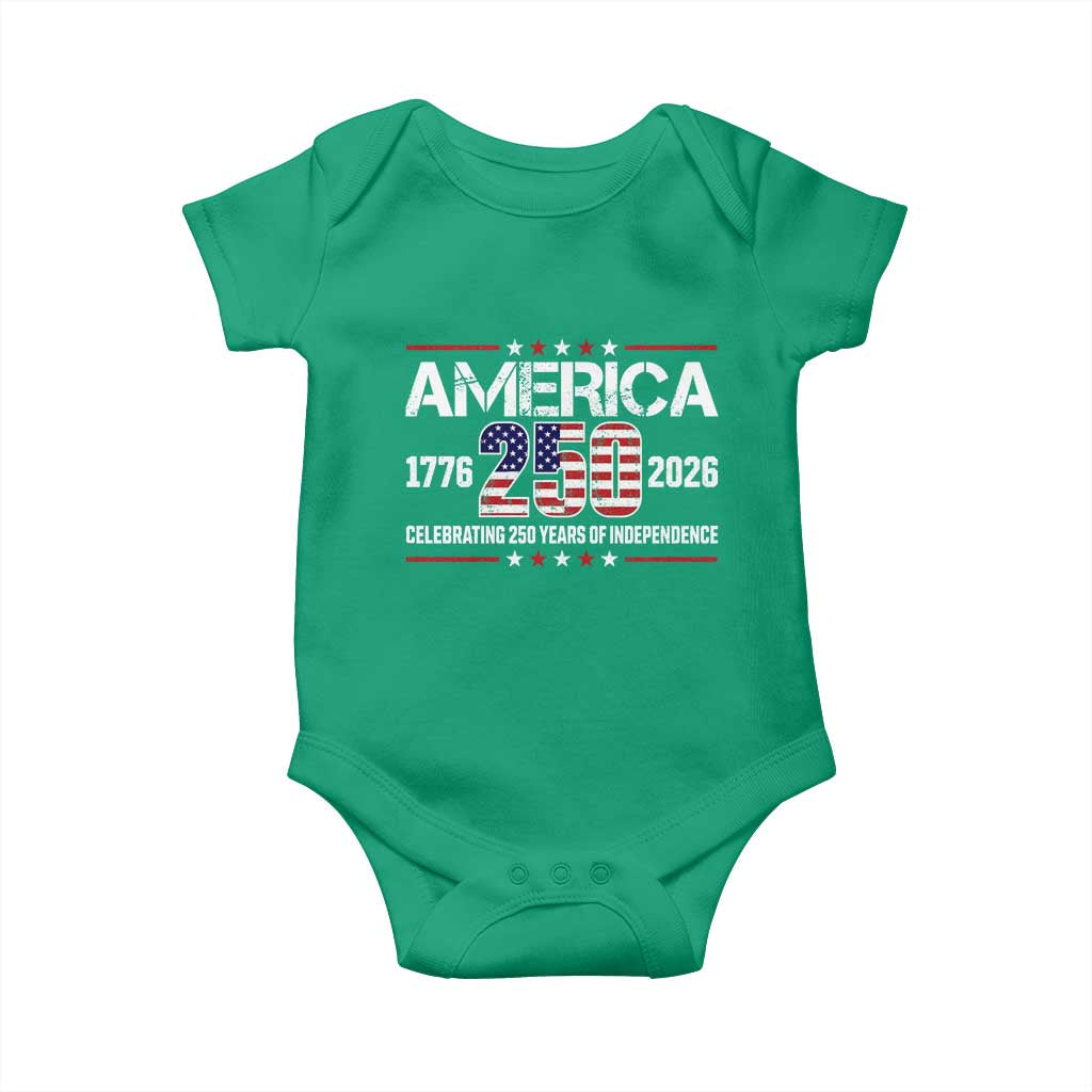 250th Anniversary Baby Onesie American 250 Years Birthday Patriotic 1776 2026