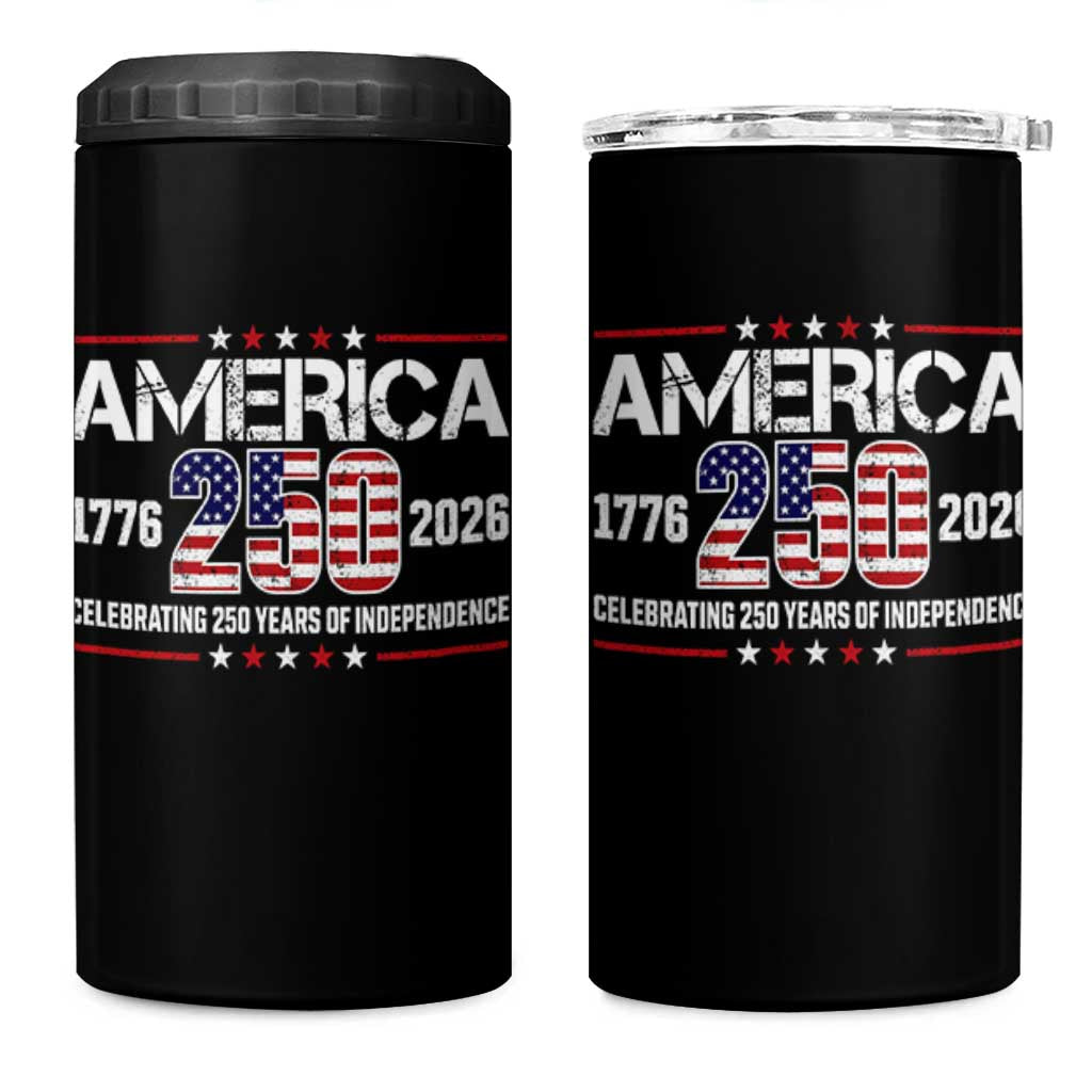 250th Anniversary 4 in 1 Can Cooler Tumbler American 250 Years Birthday Patriotic 1776 2026