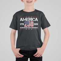 250th Anniversary T Shirt For Kid American 250 Years Birthday Patriotic 1776 2026