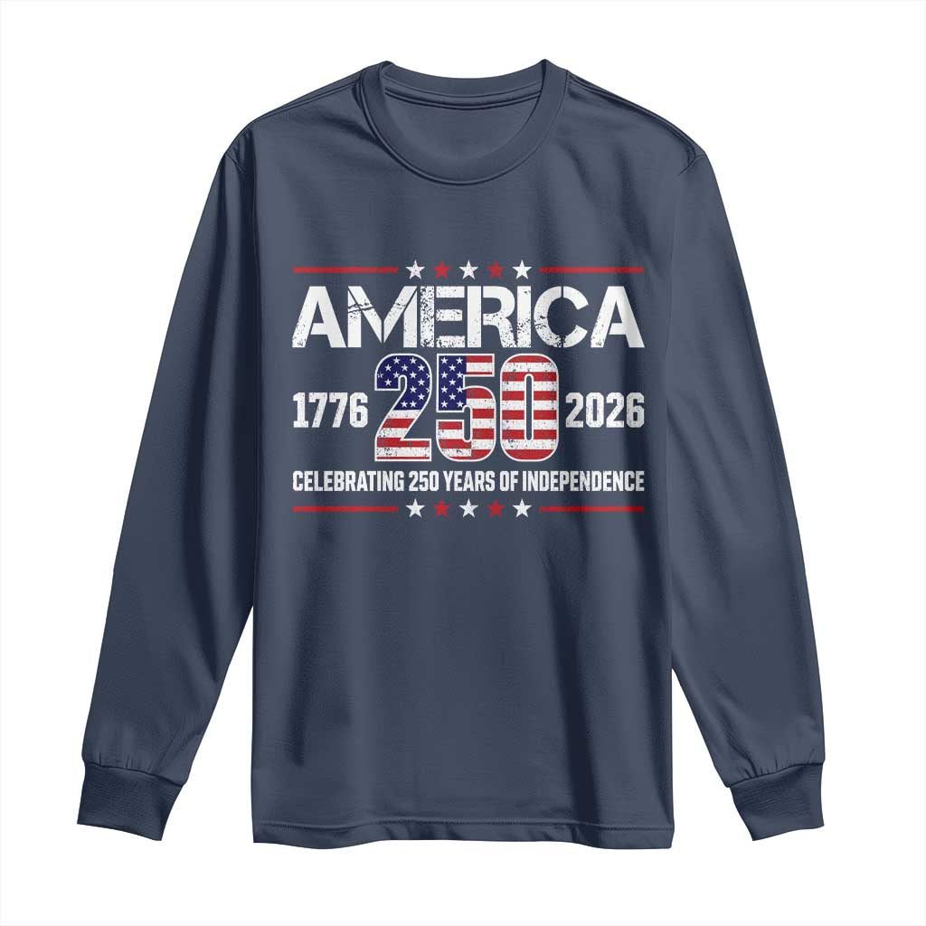 250th Anniversary Long Sleeve Shirt American 250 Years Birthday Patriotic 1776 2026
