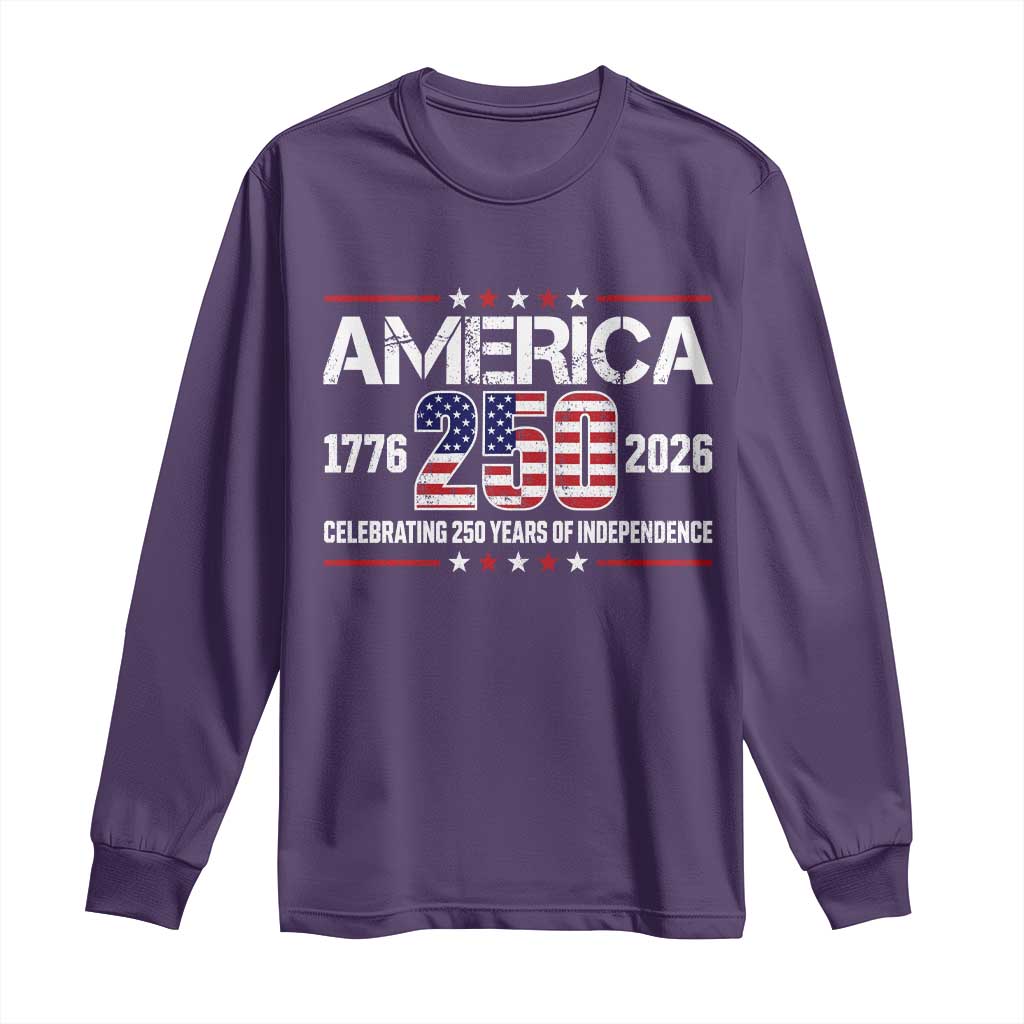250th Anniversary Long Sleeve Shirt American 250 Years Birthday Patriotic 1776 2026