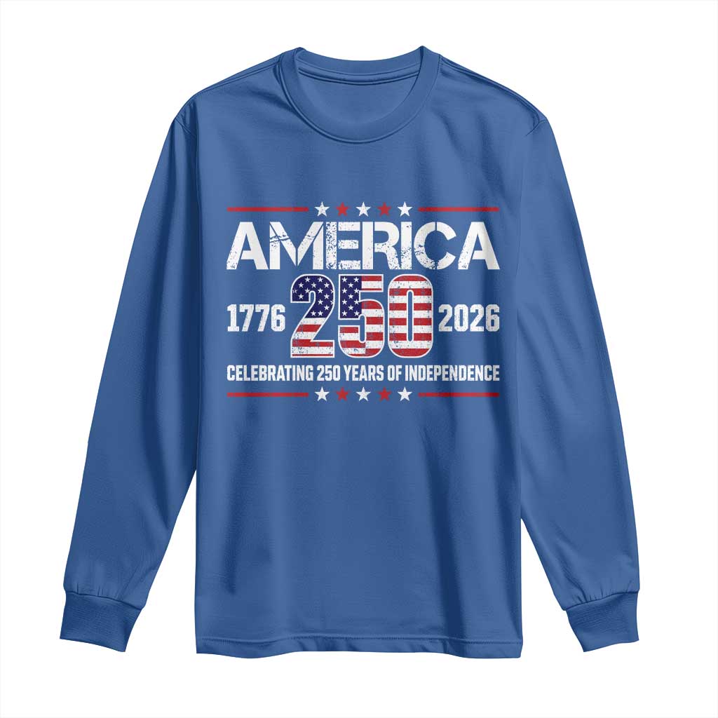 250th Anniversary Long Sleeve Shirt American 250 Years Birthday Patriotic 1776 2026