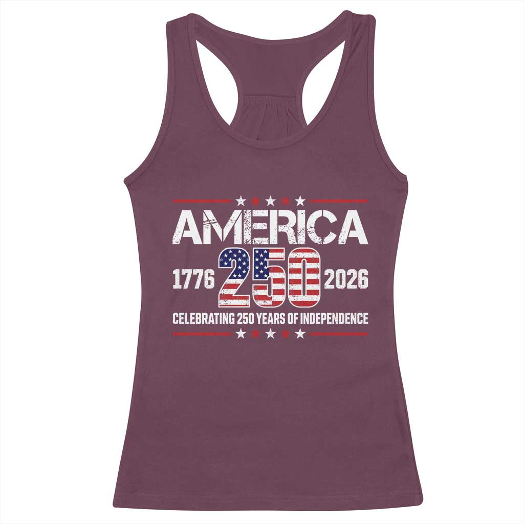 250th Anniversary Racerback Tank Top American 250 Years Birthday Patriotic 1776 2026