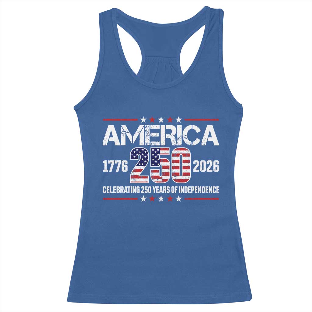 250th Anniversary Racerback Tank Top American 250 Years Birthday Patriotic 1776 2026