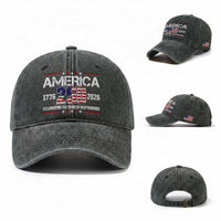 250th Anniversary Washed Cotton Baseball Cap American 250 Years Birthday Patriotic 1776 2026