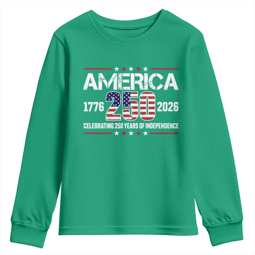 250th Anniversary Youth Sweatshirt American 250 Years Birthday Patriotic 1776 2026