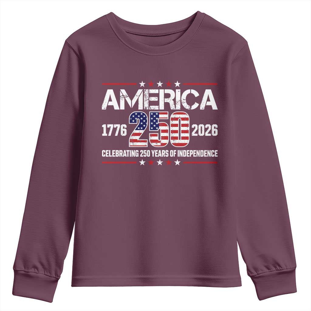 250th Anniversary Youth Sweatshirt American 250 Years Birthday Patriotic 1776 2026