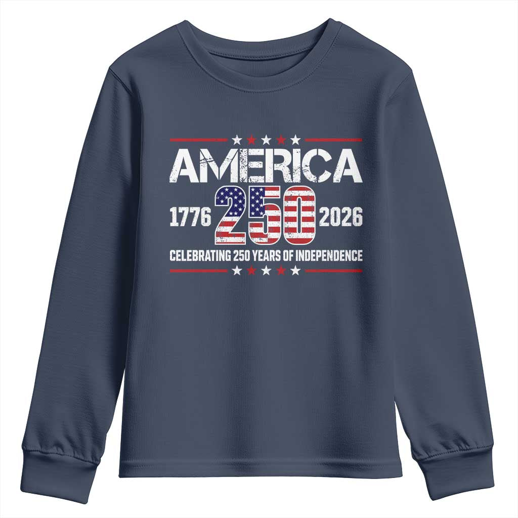 250th Anniversary Youth Sweatshirt American 250 Years Birthday Patriotic 1776 2026