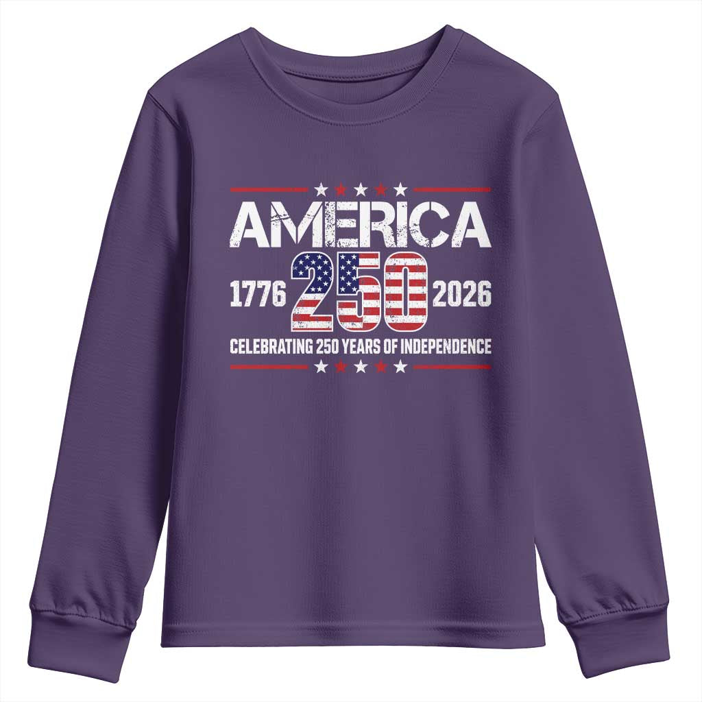 250th Anniversary Youth Sweatshirt American 250 Years Birthday Patriotic 1776 2026