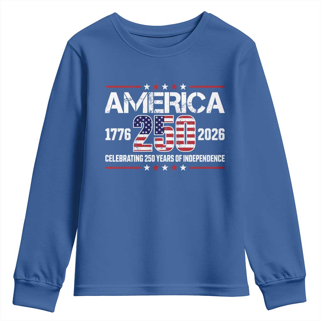 250th Anniversary Youth Sweatshirt American 250 Years Birthday Patriotic 1776 2026