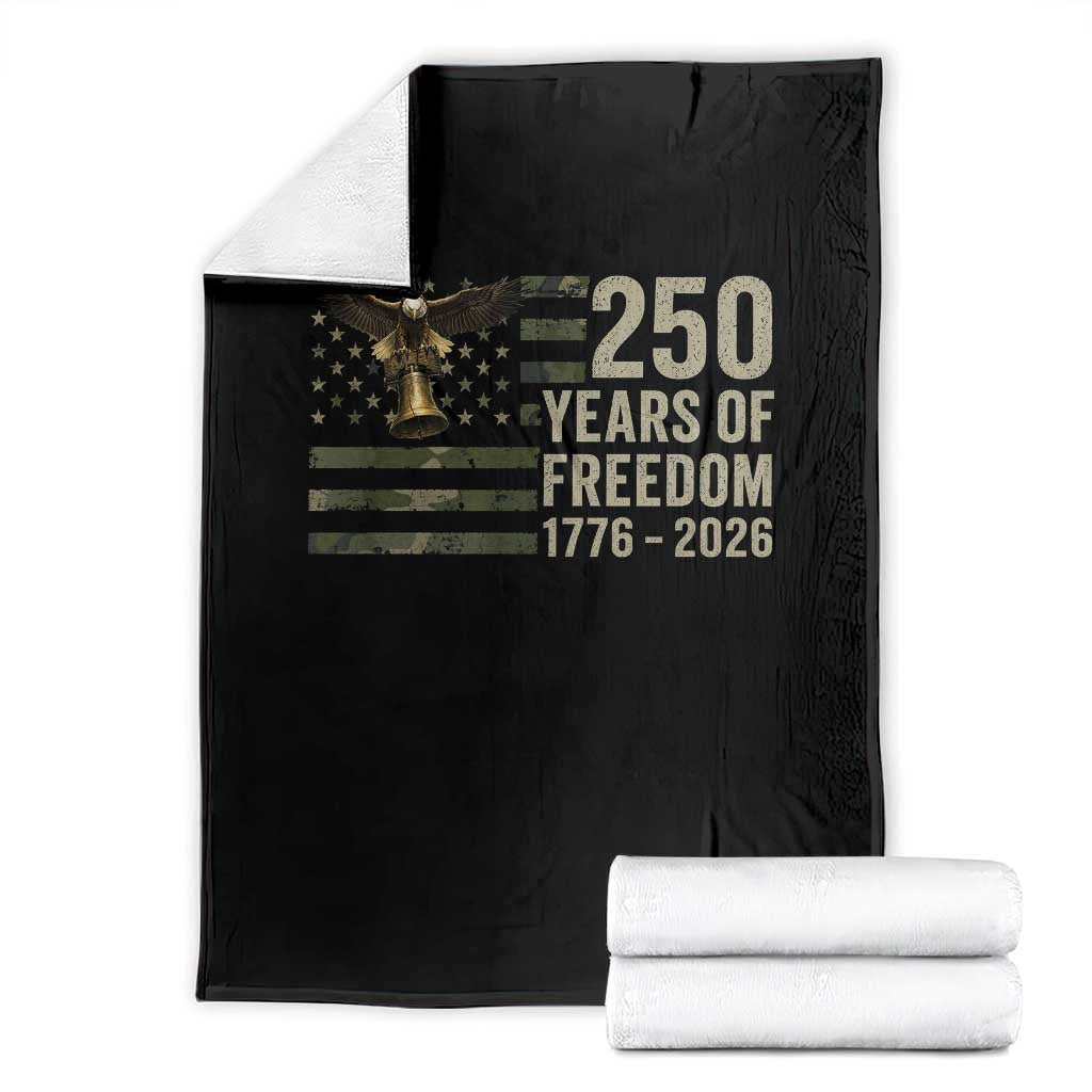 250th Anniversary Throw Blanket 1776 2026 250 Years Birthday Patriotic Camouflage USA Flag