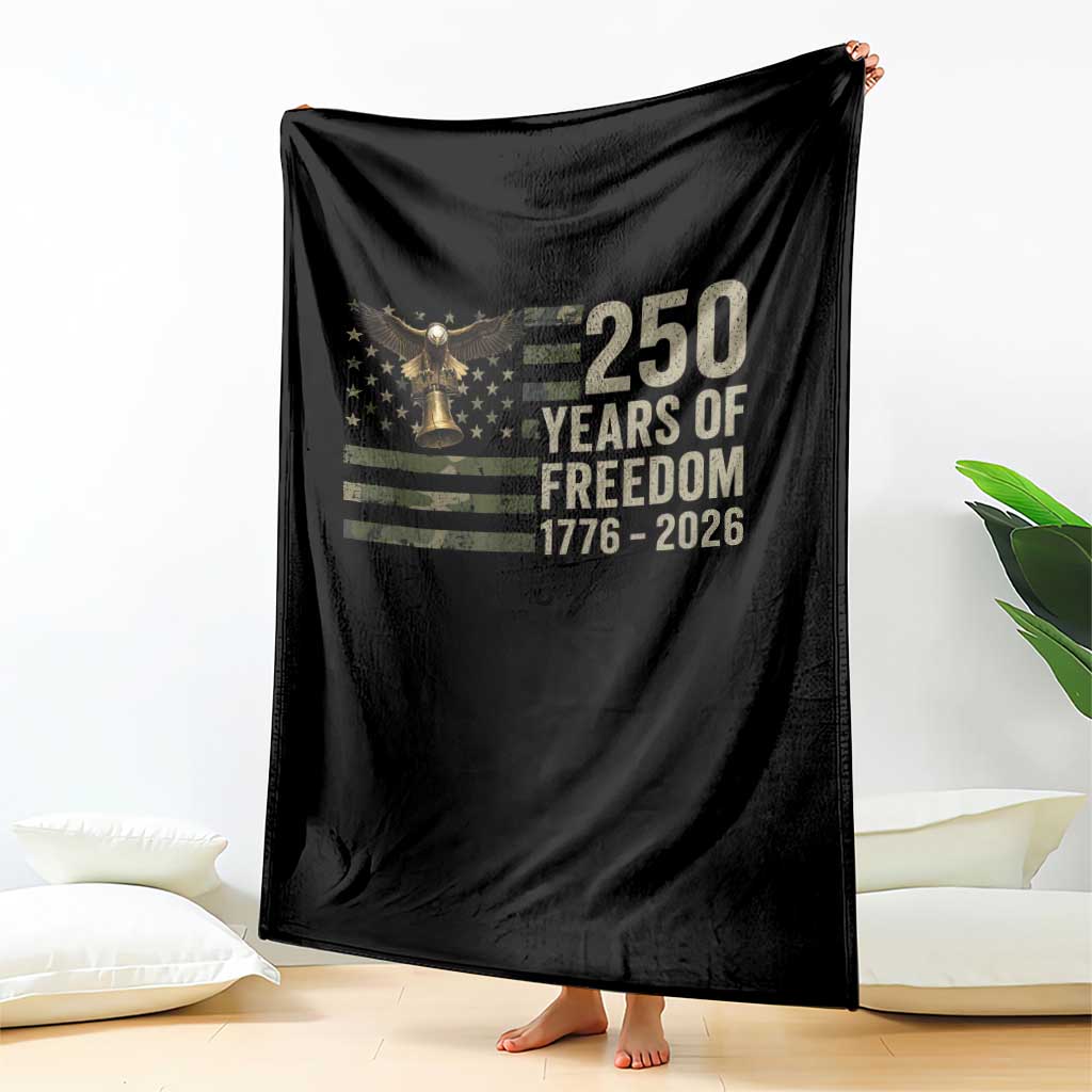 250th Anniversary Throw Blanket 1776 2026 250 Years Birthday Patriotic Camouflage USA Flag