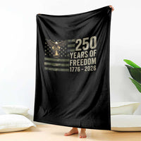 250th Anniversary Throw Blanket 1776 2026 250 Years Birthday Patriotic Camouflage USA Flag