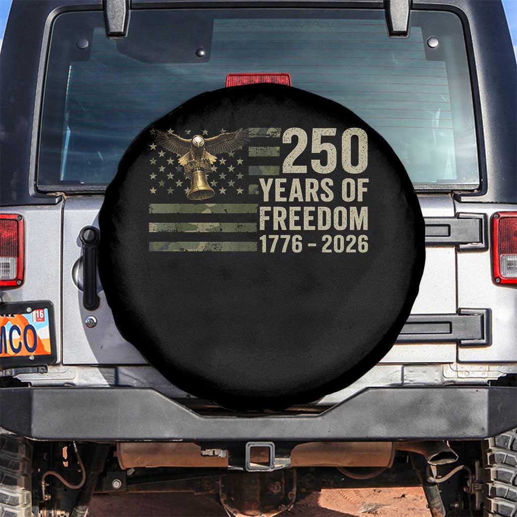 250th Anniversary Spare Tire Cover 1776 2026 250 Years Birthday Patriotic Camouflage USA Flag