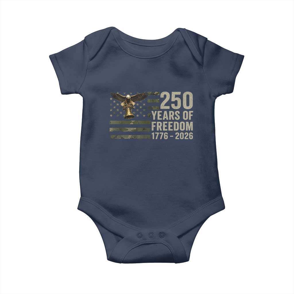 250th Anniversary Baby Onesie 1776 2026 250 Years Birthday Patriotic Camouflage USA Flag