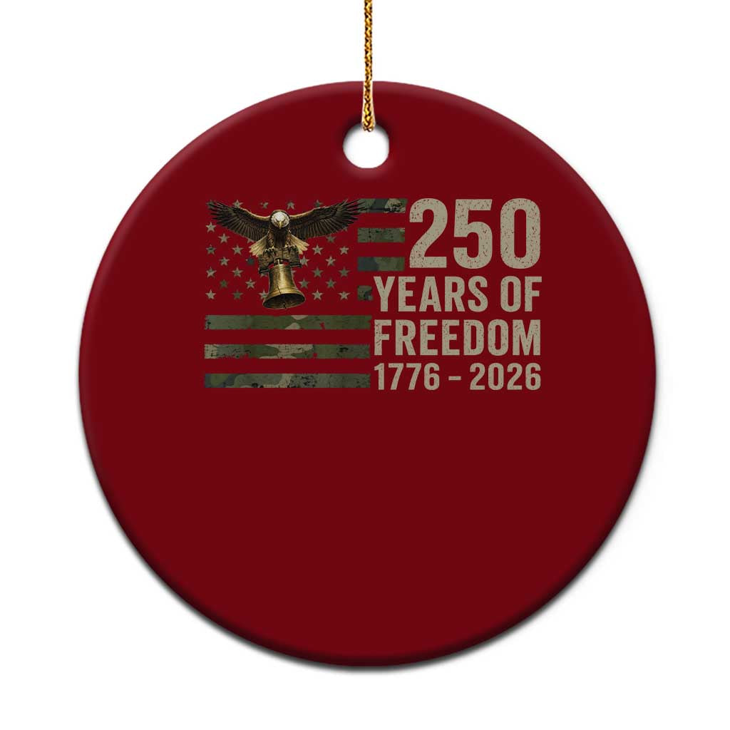 250th Anniversary Ceramic Ornament 1776 2026 250 Years Birthday Patriotic Camouflage USA Flag