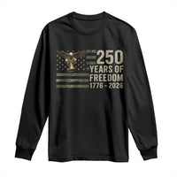 250th Anniversary Long Sleeve Shirt 1776 2026 250 Years Birthday Patriotic Camouflage USA Flag