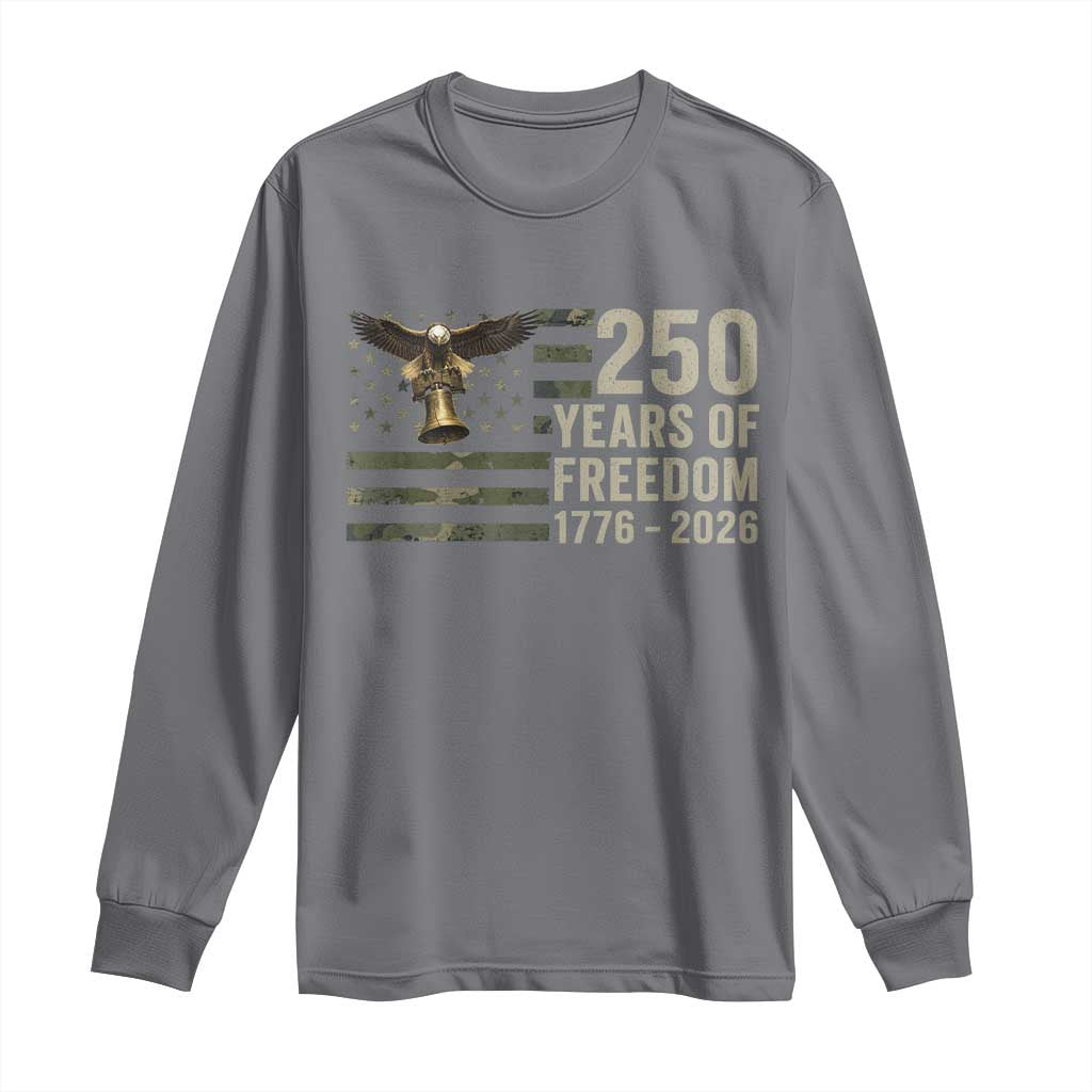 250th Anniversary Long Sleeve Shirt 1776 2026 250 Years Birthday Patriotic Camouflage USA Flag