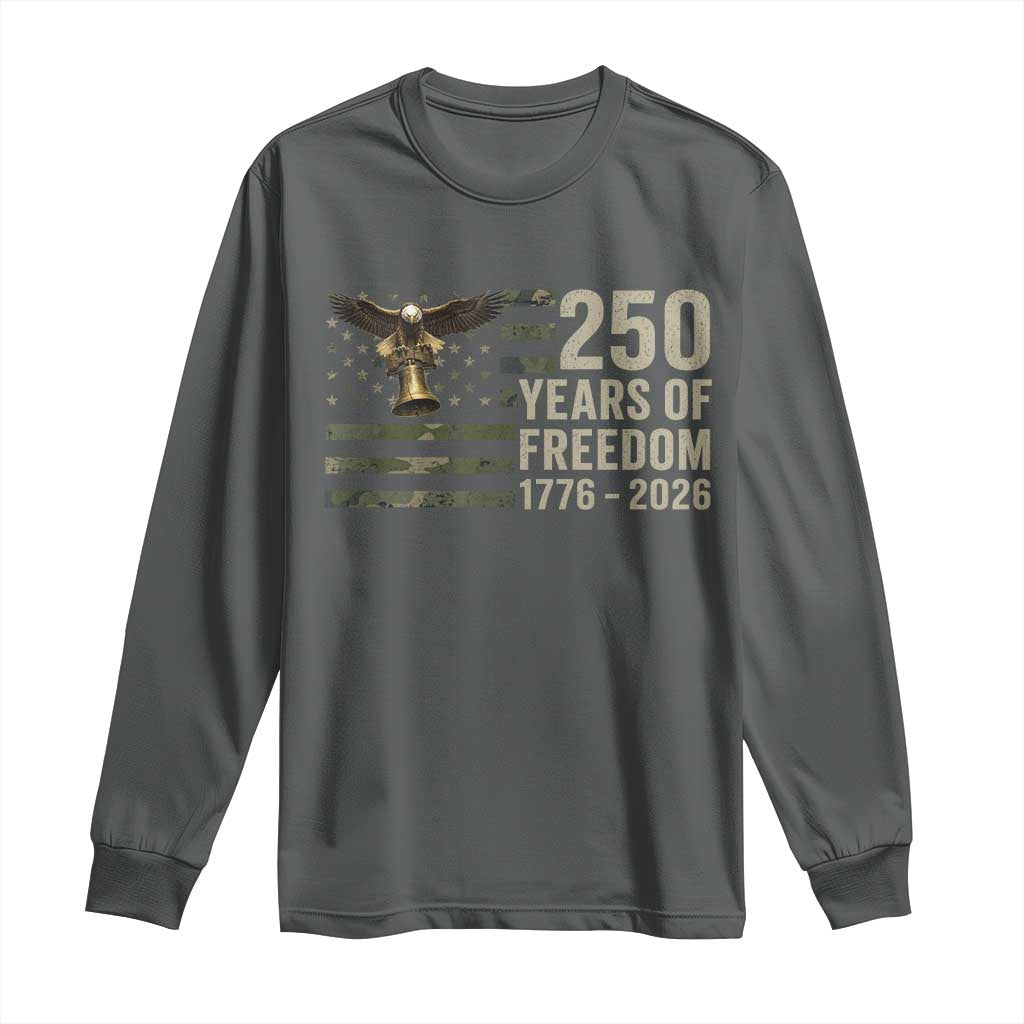 250th Anniversary Long Sleeve Shirt 1776 2026 250 Years Birthday Patriotic Camouflage USA Flag