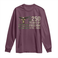 250th Anniversary Long Sleeve Shirt 1776 2026 250 Years Birthday Patriotic Camouflage USA Flag