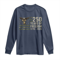 250th Anniversary Long Sleeve Shirt 1776 2026 250 Years Birthday Patriotic Camouflage USA Flag