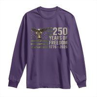 250th Anniversary Long Sleeve Shirt 1776 2026 250 Years Birthday Patriotic Camouflage USA Flag