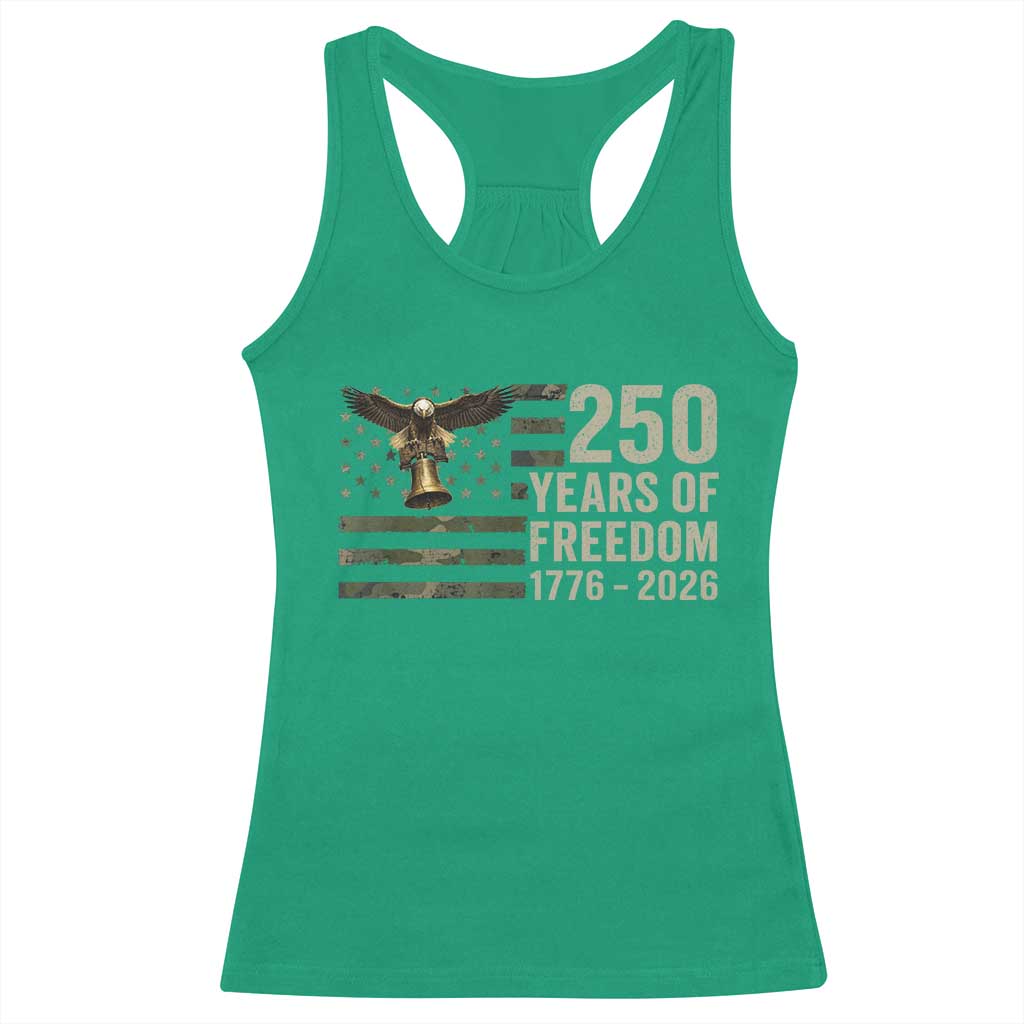 250th Anniversary Racerback Tank Top 1776 2026 250 Years Birthday Patriotic Camouflage USA Flag