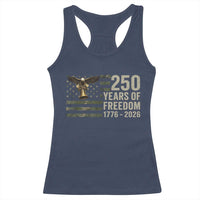 250th Anniversary Racerback Tank Top 1776 2026 250 Years Birthday Patriotic Camouflage USA Flag